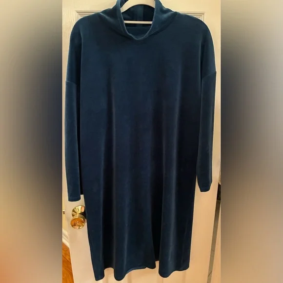 Talbots Teal Velour Dress - Picture 3 of 11